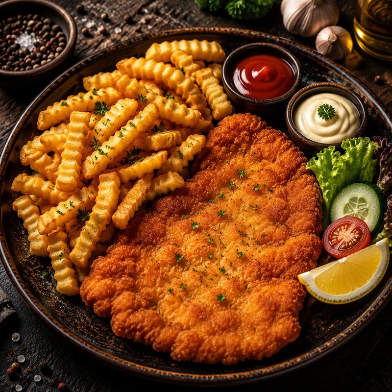 Schnitzel mit Pommes